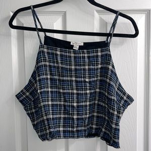 American Eagle plaid cropped tank top
